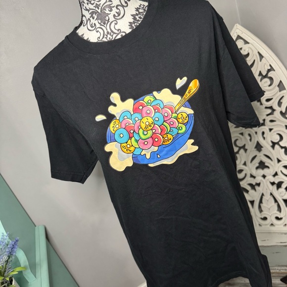 Drew House Cereal Bowl Short Sleeve Crew Neck Graphic T-Shirt Size Large Tee - Picture 3 of 9